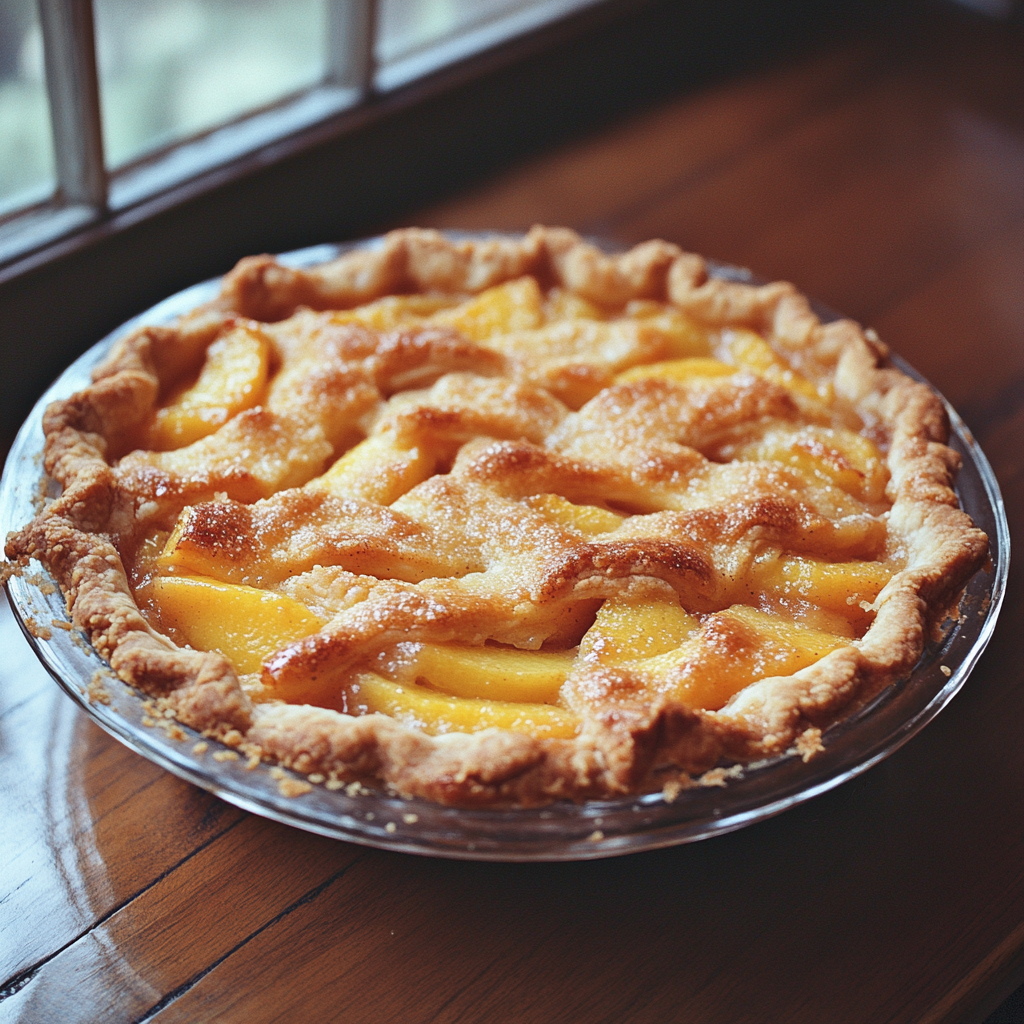 Peach cobbler pie